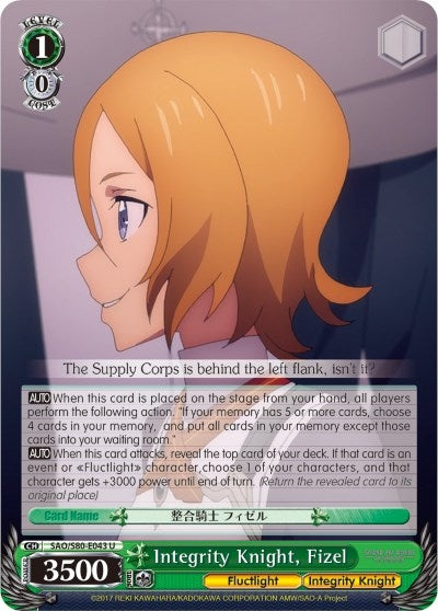Integrity Knight Fizel (80043) [SAO/S80] - Weiss Schwarz Single