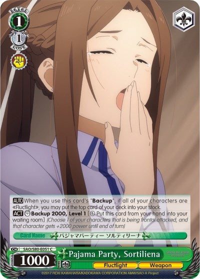 Pajama Party Sortiliena (80051) [SAO/S80] - Weiss Schwarz Single