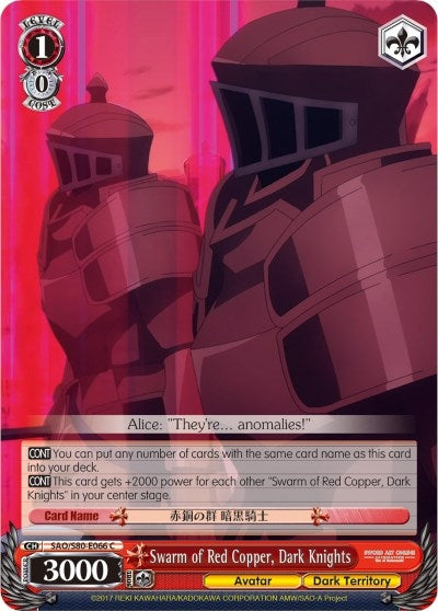 Swarm of Red Copper Dark Knights (80066) [SAO/S80] - Weiss Schwarz Single