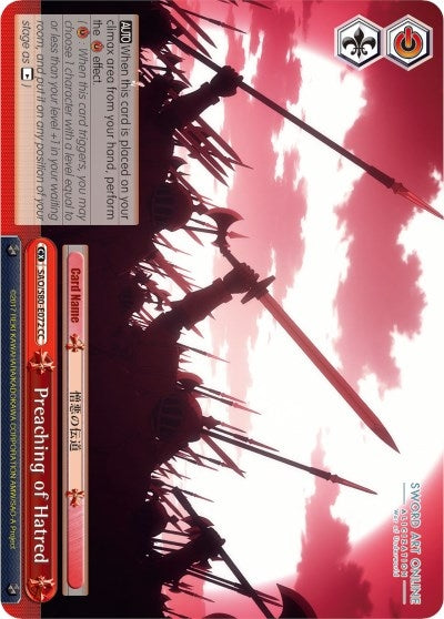 Preaching of Hatred (80072) [SAO/S80] - Weiss Schwarz Single