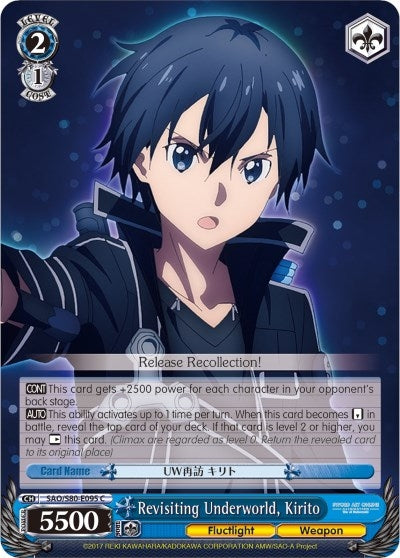 Revisiting Underworld Kirito (80095) [SAO/S80] - Weiss Schwarz Single