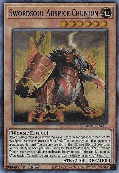 Swordsoul Auspice Chunjun (6) (BODE) - YuGiOh Single