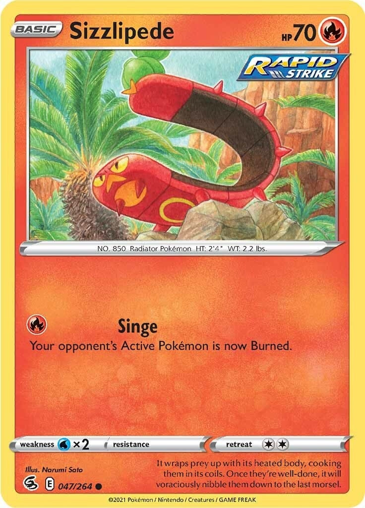 Image for Sizzlipede (47) (047/264) (SWSH08: Fusion Strike) - Pokemon