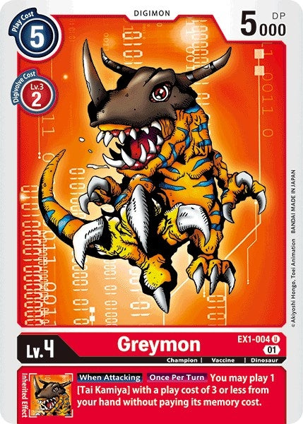 Greymon (1004) [EX01] - Digimon Card Game Single
