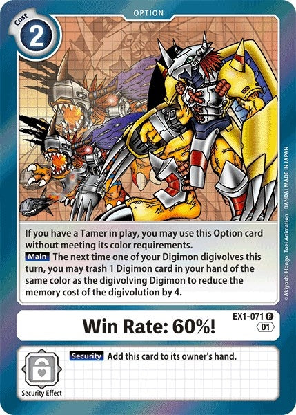 Win Rate: 60% ! (1071) [EX01] - Digimon Card Game Single