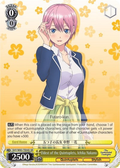 Eldest of the Quintuplets Ichika Nakano (SR) (5) [5HY/W83] - Weiss Schwarz Single
