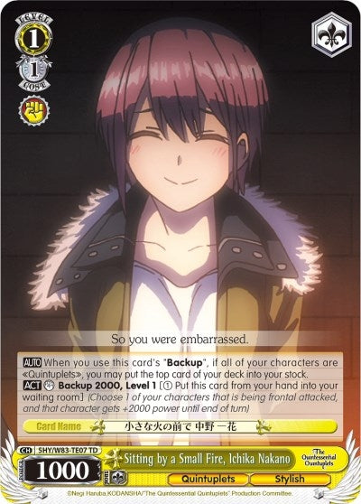 Sitting by a Small Fire Ichika Nakano (5) [5HY/W83] - Weiss Schwarz Single