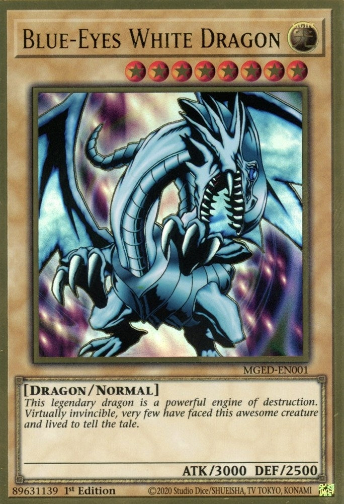 Blue-Eyes White Dragon (1) (MGED) - YuGiOh Single