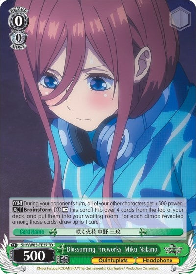 Blossoming Fireworks Miku Nakano (5) [5HY/W83] - Weiss Schwarz Single