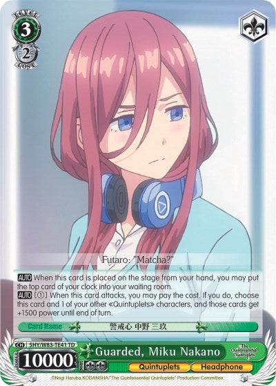 Guarded Miku Nakano (5) [5HY/W83] - Weiss Schwarz Single