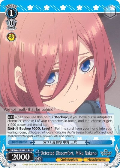 Detected Discomfort Miku Nakano (RRR) (5) [5HY/W83] - Weiss Schwarz Single