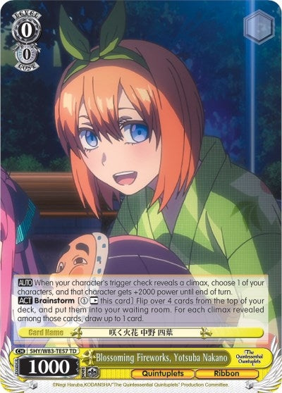 Blossoming Fireworks Yotsuba Nakano (5) [5HY/W83] - Weiss Schwarz Single