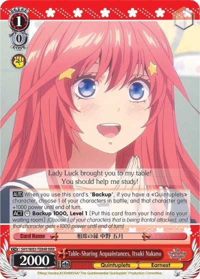Table-Sharing Acquaintances Itsuki Nakano (RRR) (5) [5HY/W83] - Weiss Schwarz Single