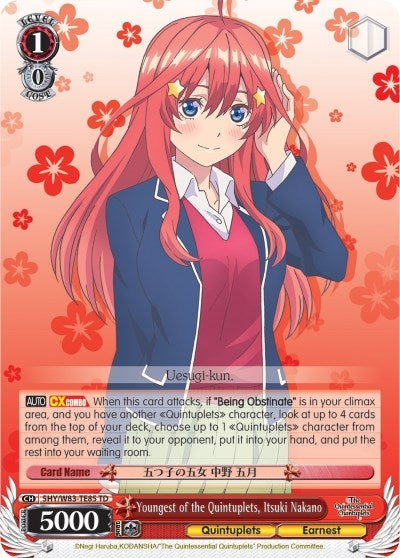 Youngest of the Quintuplets Itsuki Nakano (5) [5HY/W83] - Weiss Schwarz Single