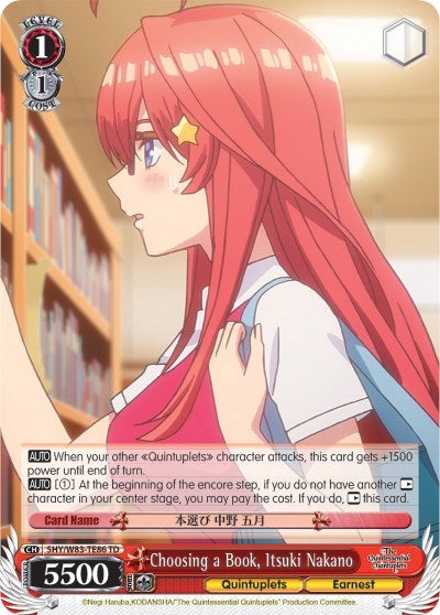 Choosing a Book Itsuki Nakano (5) [5HY/W83] - Weiss Schwarz Single