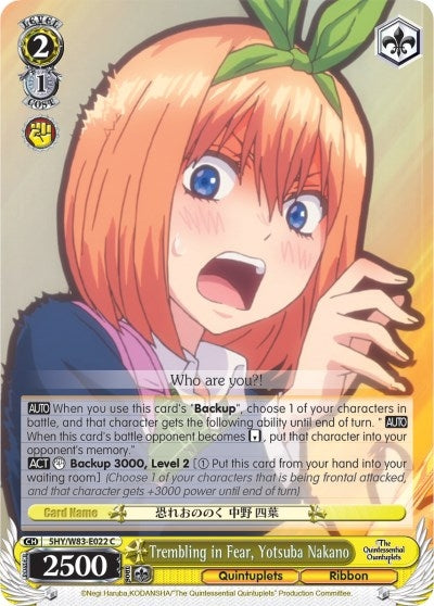 Trembling in Fear Yotsuba Nakano (5) [5HY/W83] - Weiss Schwarz Single