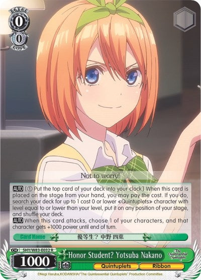 Honor Student? Yotsuba Nakano (5) [5HY/W83] - Weiss Schwarz Single