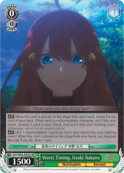Worst Timing Itsuki Nakano (SR) (5) [5HY/W83] - Weiss Schwarz Single
