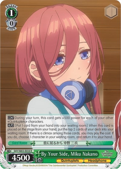 By Your Side Miku Nakano (5) [5HY/W83] - Weiss Schwarz Single