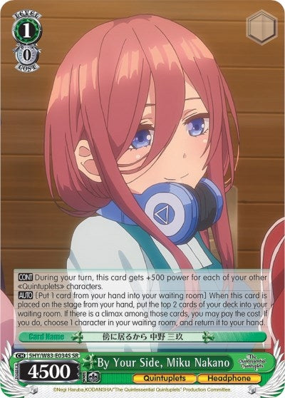 By Your Side Miku Nakano (SR) (5) [5HY/W83] - Weiss Schwarz Single