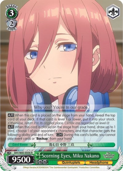 Scorning Eyes Miku Nakano (5) [5HY/W83] - Weiss Schwarz Single