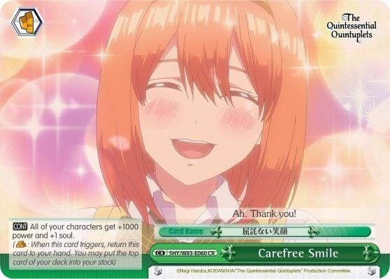 Carefree Smile (5) [5HY/W83] - Weiss Schwarz Single