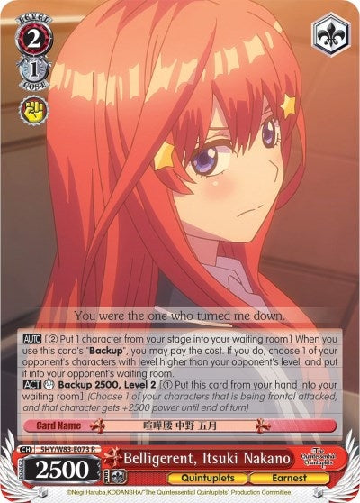 Belligerent Itsuki Nakano (5) [5HY/W83] - Weiss Schwarz Single