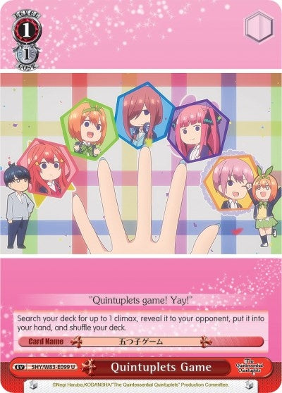 Quintuplets Game (5) [5HY/W83] - Weiss Schwarz Single