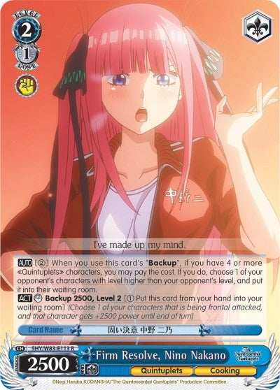 Firm Resolve Nino Nakano (5) [5HY/W83] - Weiss Schwarz Single