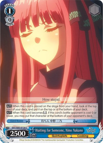 Waiting for Someone Nino Nakano (5) [5HY/W83] - Weiss Schwarz Single