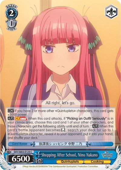 Shopping After School Nino Nakano (5) [5HY/W83] - Weiss Schwarz Single