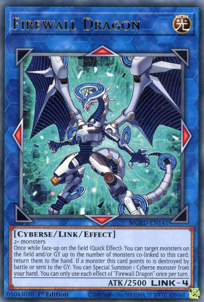 Firewall Dragon (Teal Original Art) (141) (MGED) - YuGiOh Single