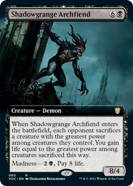 Shadowgrange Archfiend (Extended Art) (60) [VOC] - MTG Single