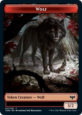 Wolf Token (011) (0) [VOW] - MTG Single