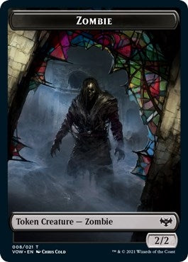 Zombie (008) // Spirit (002) Double-sided Token (0) [VOW] - MTG Single