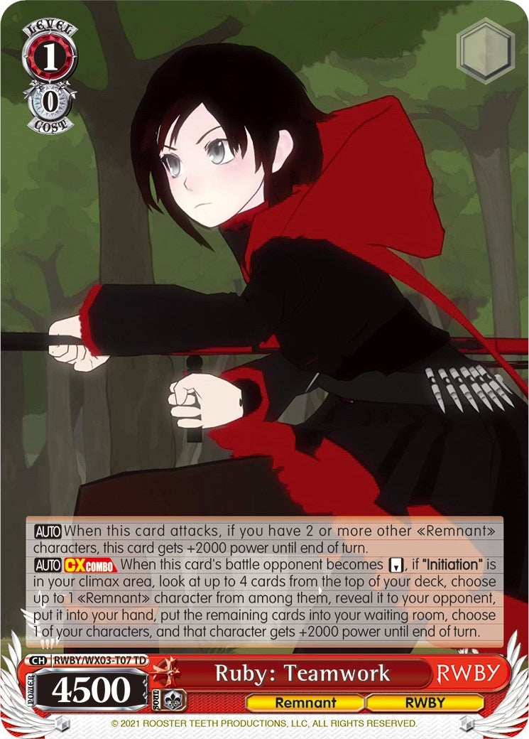 Ruby: Teamwork (307) [RWBY/WX03] - Weiss Schwarz Single