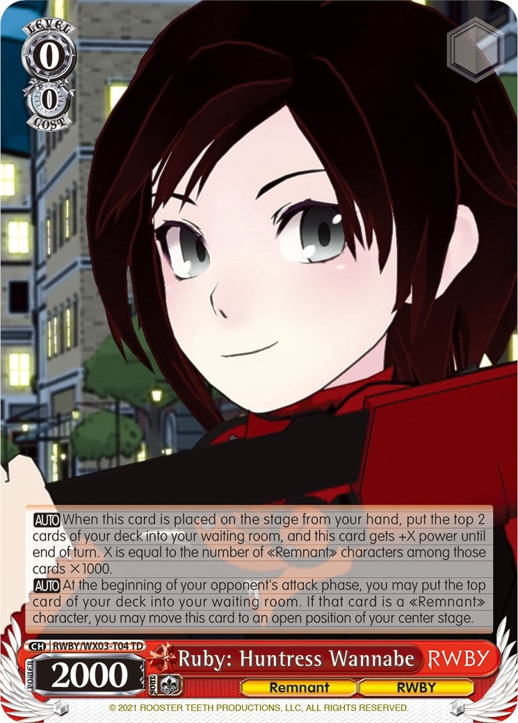 Ruby: Huntress Wannabe (304) [RWBY/WX03] - Weiss Schwarz Single