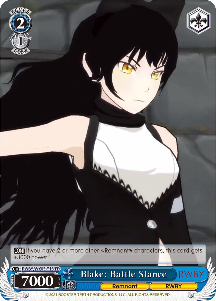 Blake: Battle Stance (318) [RWBY/WX03] - Weiss Schwarz Single
