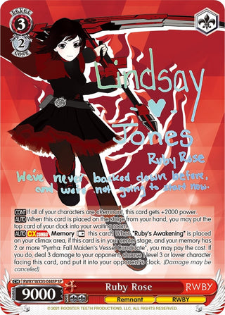 Ruby Rose (SP) (3044) [RWBY/WX03] - Weiss Schwarz Single