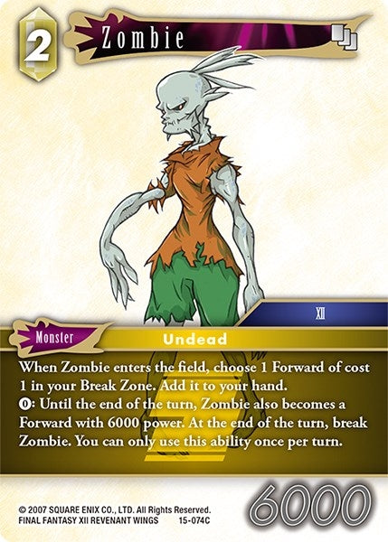 Zombie (15) [15] - Final Fantasy TCG Single