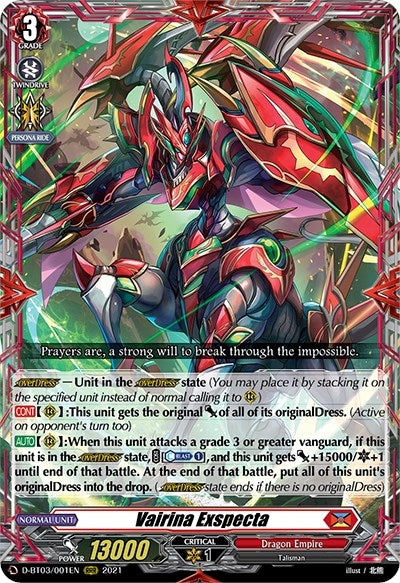 Vairina Exspecta (3001) [D-BT03] - Cardfight Vanguard Single