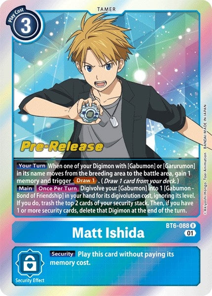 Matt Ishida (6088) [BT06_PR] - Digimon Card Game Single