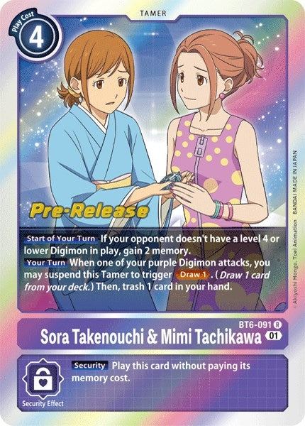 Sora Takenouchi & Mimi Tachikawa (6091) [BT06_PR] - Digimon Card Game Single