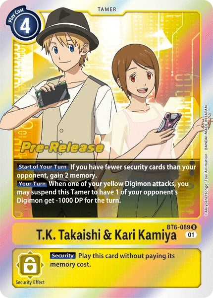 T.K. Takaishi & Kari Kamiya (6089) [BT06_PR] - Digimon Card Game Single