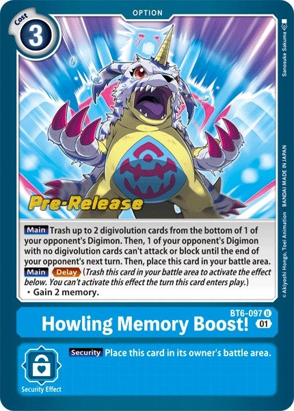 Howling Memory Boost! (6097) [BT06_PR] - Digimon Card Game Single
