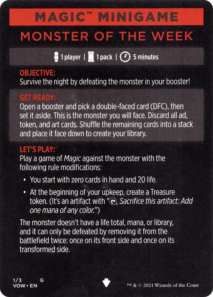 Magic Minigame: Monster of The Week (1) [VOW] - MTG Single