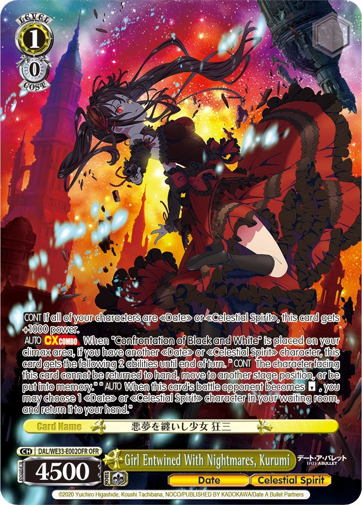 Girl Entwined With Nightmares Kurumi (OFR) (33002) [DAL/WE33] - Weiss Schwarz Single