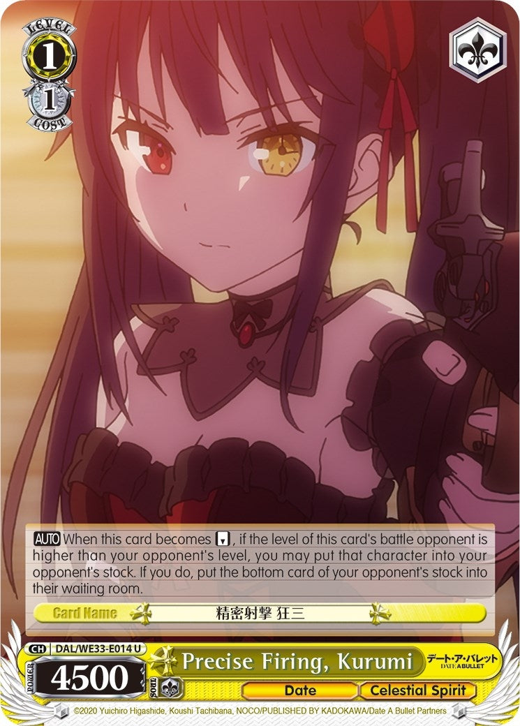 Precise Firing Kurumi (33014) [DAL/WE33] - Weiss Schwarz Single