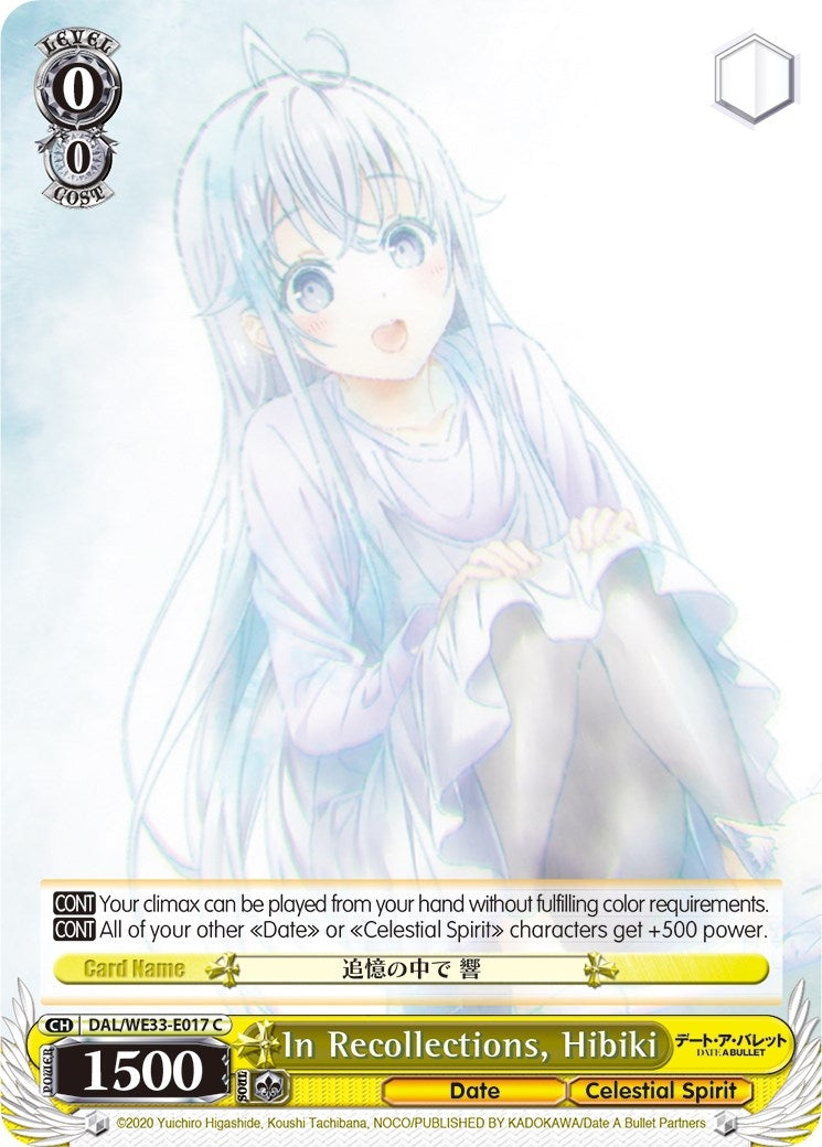 In Recollections Hibiki (33017) [DAL/WE33] - Weiss Schwarz Single