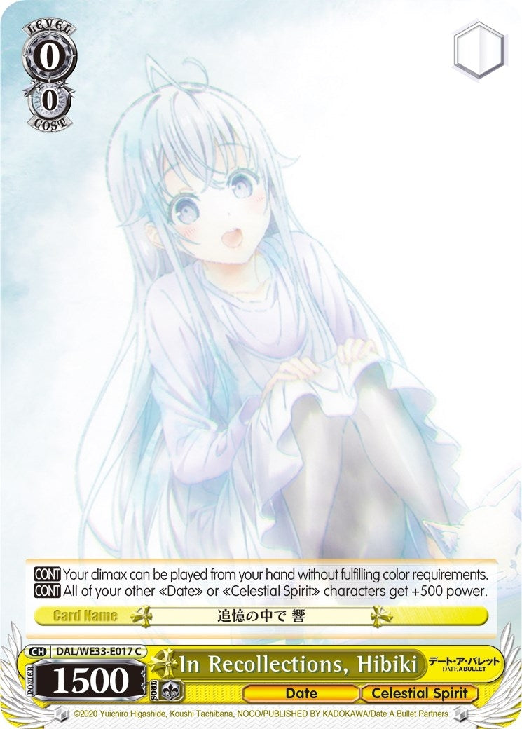 In Recollections Hibiki (Parallel Foil) (33017) [DAL/WE33] - Weiss Schwarz Single